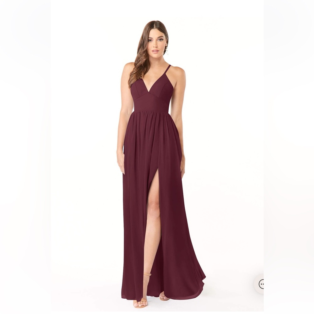 Azazie Burgundy Spaghetti Strap Dress